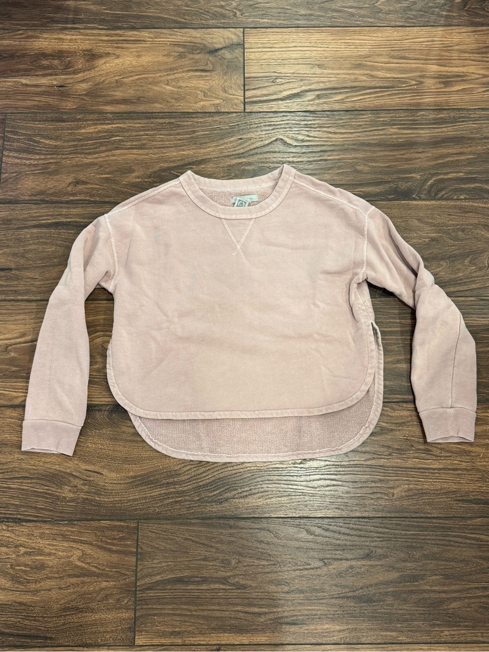 Outerknown - Dusty Pink High Low Rounded Side Hem Sweatshirt - Size small